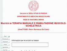 Tablet Screenshot of masterterapiamanuale.medicina.unipd.it